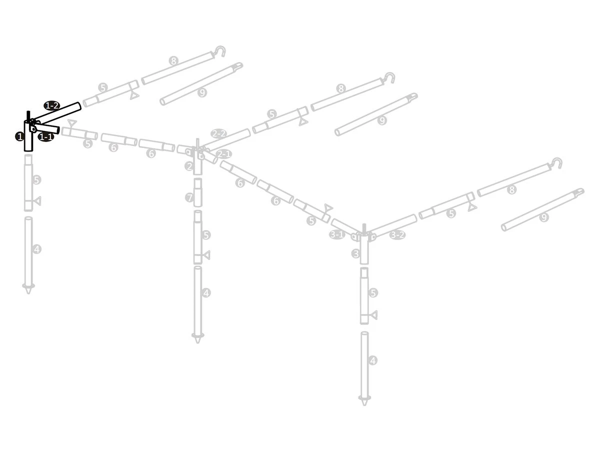 Luifelframe 25mm Rechter Hoekstuk 3 Luifelframe 25mm Rechter Hoekstuk - Afbeelding 3