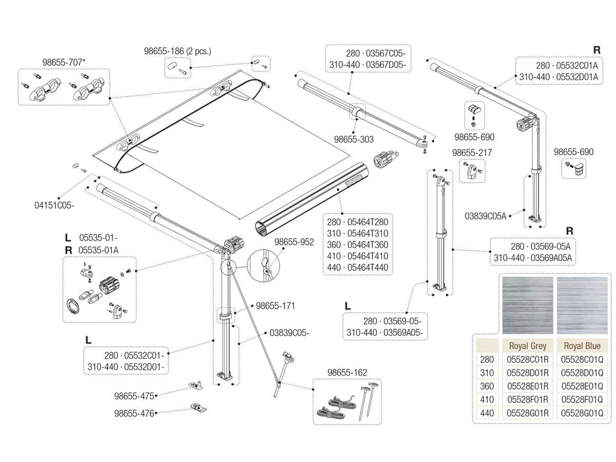 Fiamma Scharnierset Links Caravanstore 07 - Afbeelding 2