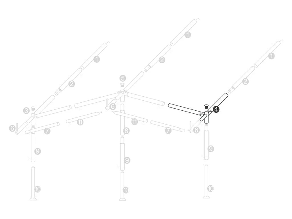 Voortentframe 25mm Rechter Hoekstuk 3 Voortentframe 25mm Rechter Hoekstuk - Afbeelding 3