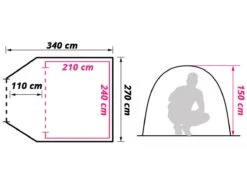 Obelink Shelter 4 CoolDark Koepeltent -Buitenkampeer Winkel obelink shelter 4 cooldark floor plan ecommerce f6e0